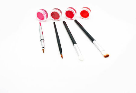 Lipstick shades in a separate box for each color and application brush species.                               の写真素材