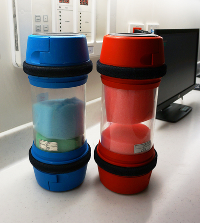 Pneumatic tube systems can link multiple buildings, used for transportaion.                                    の写真素材