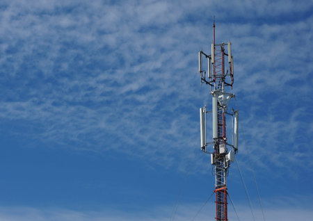 Telecommunications antenna in the capital, a tall receiver to convert the signal to the homes of...
