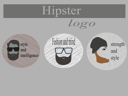 logo hipster in gray scale for your purposeのイラスト素材