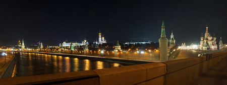 Russia, Moscow, the Kremlin, a collage of the star skyの写真素材