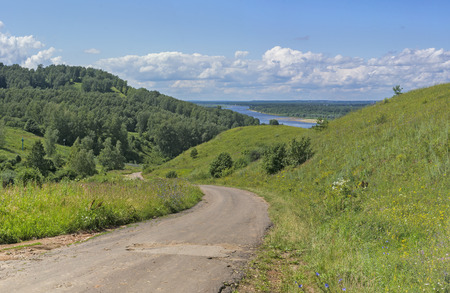 Russia, Nizhny Novgorod region, Bogorodsky district, road to the river Okaの写真素材