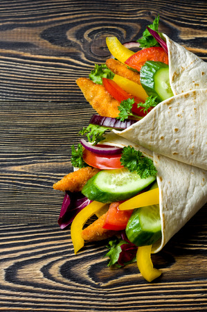 Kebab with vegetables and chickenの写真素材