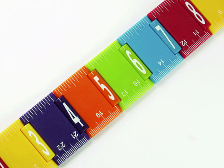 Multi colored kids measuring ruler