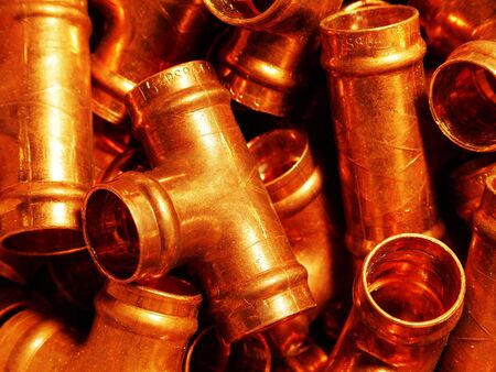 15mm Copper Plumbing Teesの写真素材