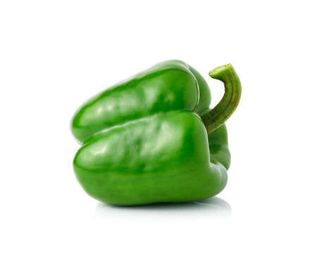 Green pepper on white backgroundの写真素材
