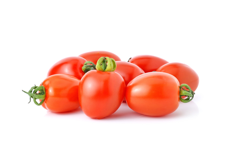 Grape or cherry tomatoes isolated on white background.の写真素材