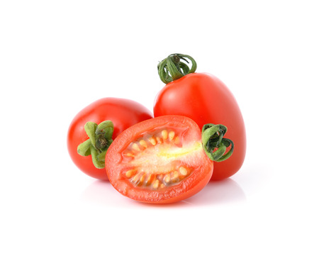 cherry tomatoes isolated on white background.の写真素材