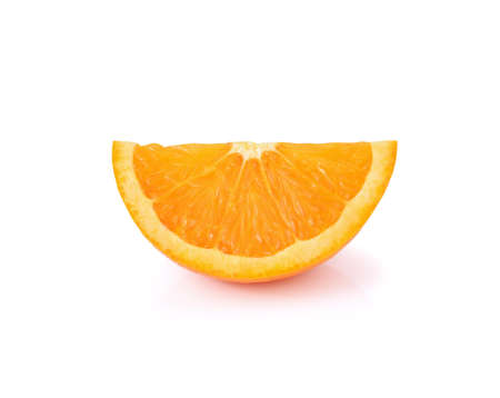 orange fruit slice on white backgroundの写真素材