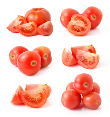 Fresh tomato on white backgroundの写真素材