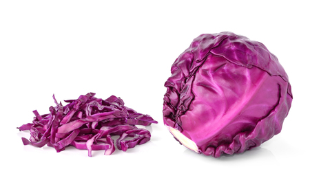 red cabbage isolated on white backgroundの写真素材