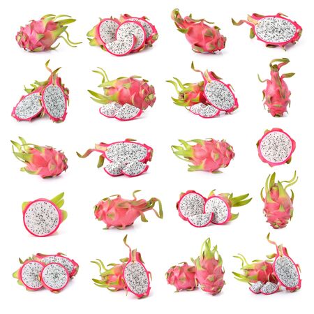 Dragon Fruit on white backgroundの写真素材