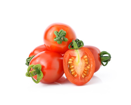 cherry tomatoes isolated on white background.の写真素材