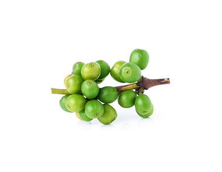 coffee beans isolated on white backgroundの写真素材