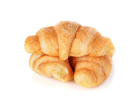 croissant on white backgroundの写真素材