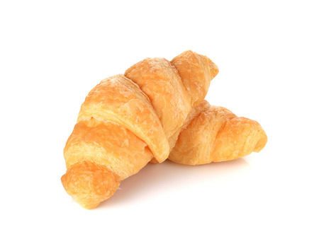 croissant on white backgroundの写真素材