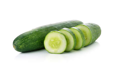 Cucumber isolated on white backgroundの写真素材