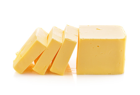 butter on white backgroundの写真素材