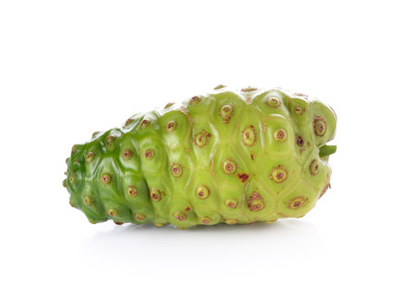 Noni fruits on white isolated backgroundの写真素材
