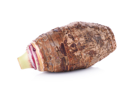 taro root on white backgroundの写真素材