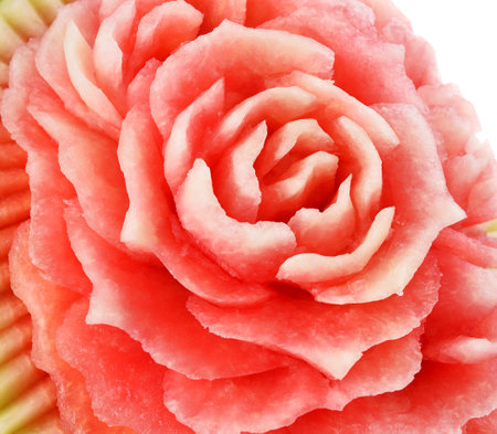 Close up of carved watermelonの写真素材