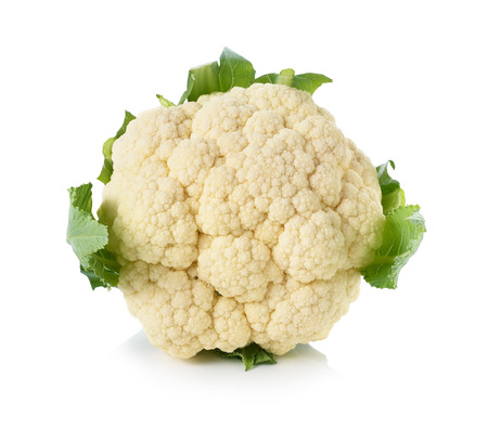 Cauliflower isolated on white backgroundの写真素材