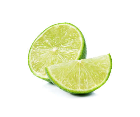 Citrus lime fruit on white backgroundの写真素材