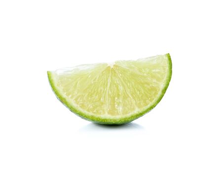 lime slice isolated on whiteの写真素材