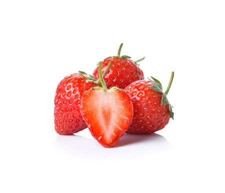 Strawberries isolated on white backgroundの写真素材