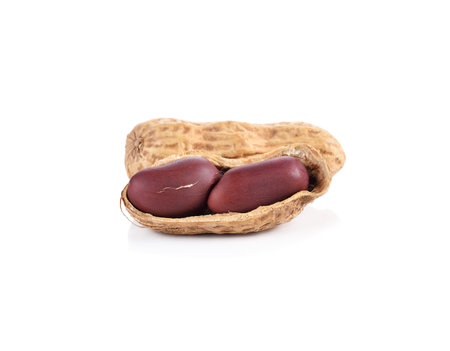 Peanuts on white background