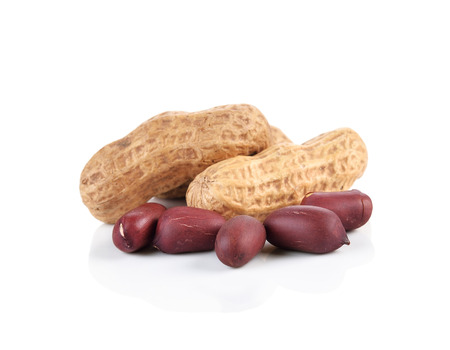 Peanuts on white backgroundの写真素材