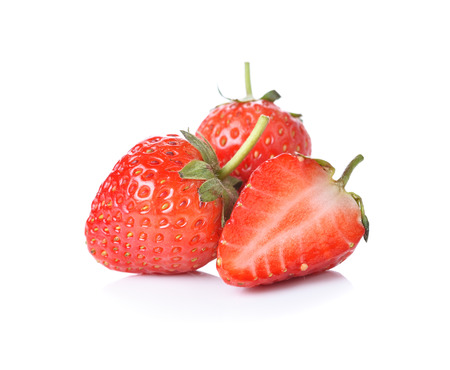 Strawberries on white backgroundの写真素材