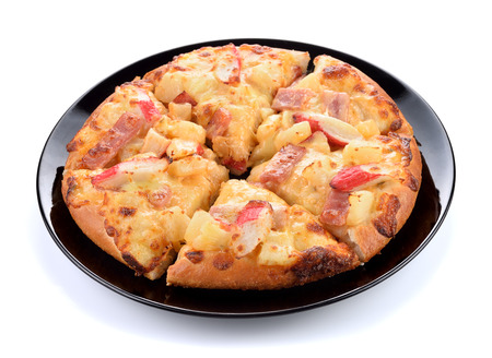 pizza isolated on white backgroundの写真素材