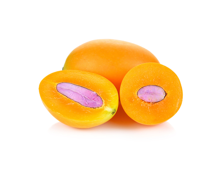 Marian plum or Maprang fruits of Thailand isolatedの写真素材