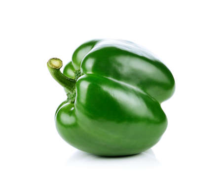 Green pepper on white backgroundの写真素材