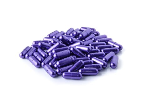 pills isolated on white backgroundの写真素材