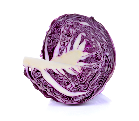 red cabbage over white backgroundの写真素材