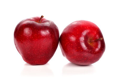 red apple on a white backgroundの写真素材