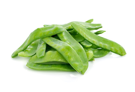Fresh peas isolated on white backgroundの写真素材