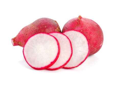 red radish isolated on white backgroundの写真素材