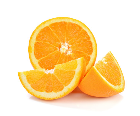 Orange fruit isolated on white backgroundの写真素材