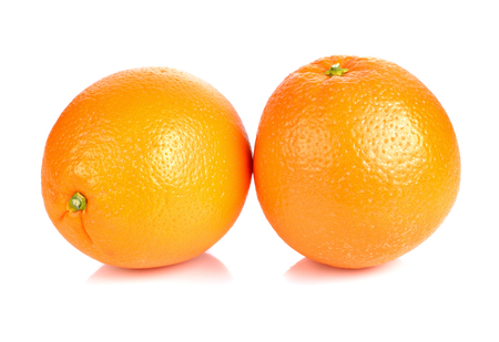 Ripe fresh orange on a white background.の写真素材