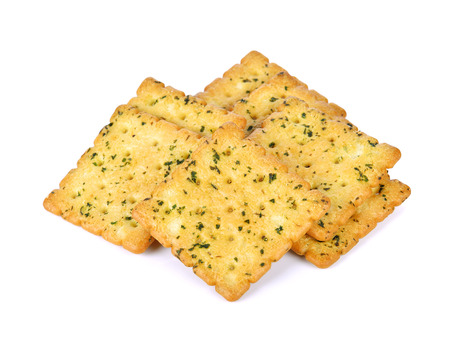 Cracker isolated on over white backgroundの写真素材