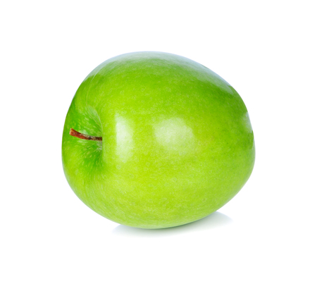 Green apple isolated on white backgroundの写真素材