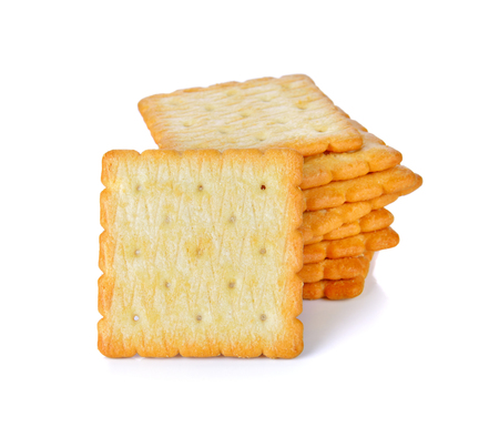 Cracker isolated on over white backgroundの写真素材
