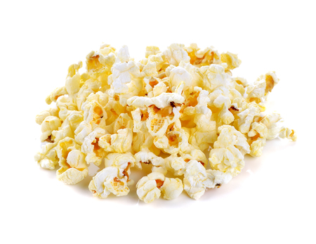 Popcorn isolated on the white backgroundの写真素材