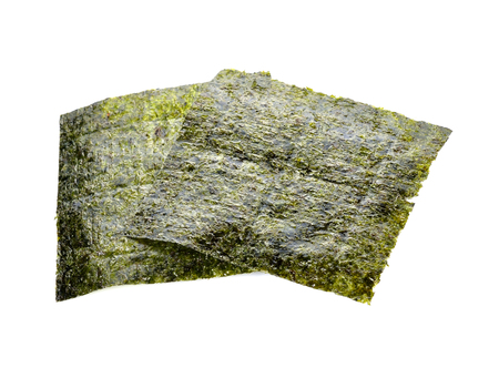 Nori sheets isolated on white backgroundの写真素材
