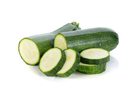 zucchini isolated on white backgroundの写真素材