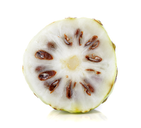 Noni fruit on white backgroundの写真素材