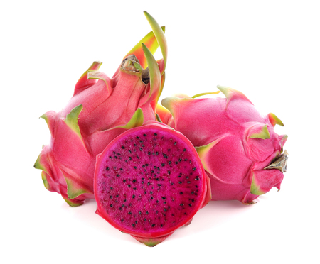 Dragon fruit isolated on white backgroundの写真素材